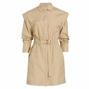 Derek Lam 10 Crosby Hadley Cotton Shirt Dress Khaki Size 0